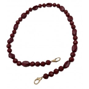 Çanta Aksesuar 60 Cm Bordo Renk Çanta Sapı Kancalı Light Gold Metalli