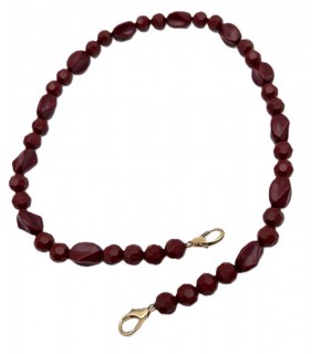 Çanta Aksesuar 60 Cm Bordo Renk Çanta Sapı Kancalı Light Gold Metalli