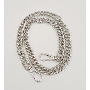 Çanta Aksesuar 60 cm Gümüş Renk Kancalı Çift Halkalı Çanta Zinciri