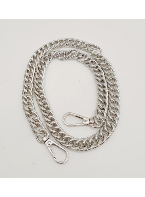 Çanta Aksesuar 60 cm Gümüş Renk Kancalı Çift Halkalı Çanta Zinciri