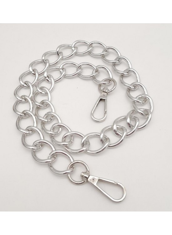 Çanta Aksesuar 60 cm Gümüş Renk Kancalı Geniş Çanta Zinciri