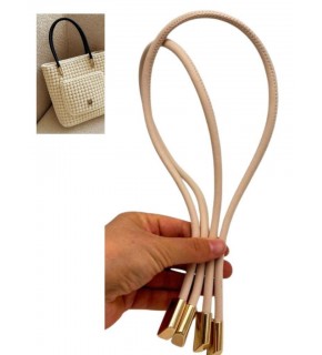 Çanta Aksesuar 60 cm Krem Renk Trend Model Çift Çanta Sapı