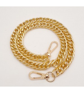 Çanta Aksesuar 60 cm Light Gold Renk Kancalı Çift Halkalı Çanta Zinciri