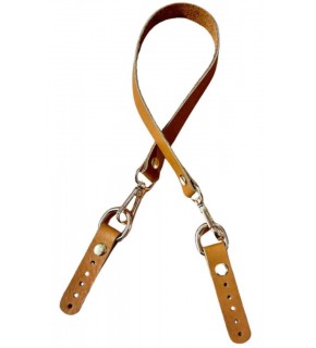 Çanta Aksesuar 60x1.5 cm Gerçek Deri Açık Taba Renk Çanta Sapı Light Gold Metalli