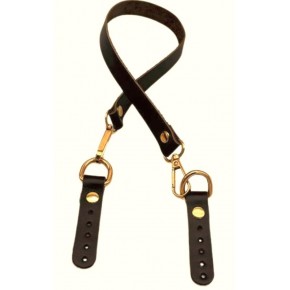 Çanta Aksesuar 60x1.5 cm Gerçek Deri Koyu Kahve Renk Çanta Sapı Light Gold Metalli