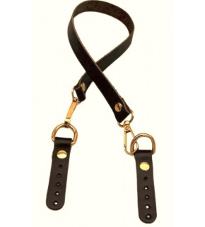 Çanta Aksesuar 60x1.5 cm Gerçek Deri Koyu Kahve Renk Çanta Sapı Light Gold Metalli