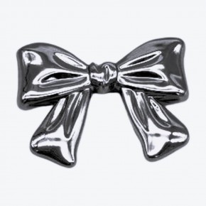 Çanta Aksesuar 6x5 cm Kurdele Model Plaka Süs Gümüş Renk