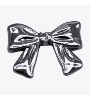 Çanta Aksesuar 6x5 cm Kurdele Model Plaka Süs Gümüş Renk