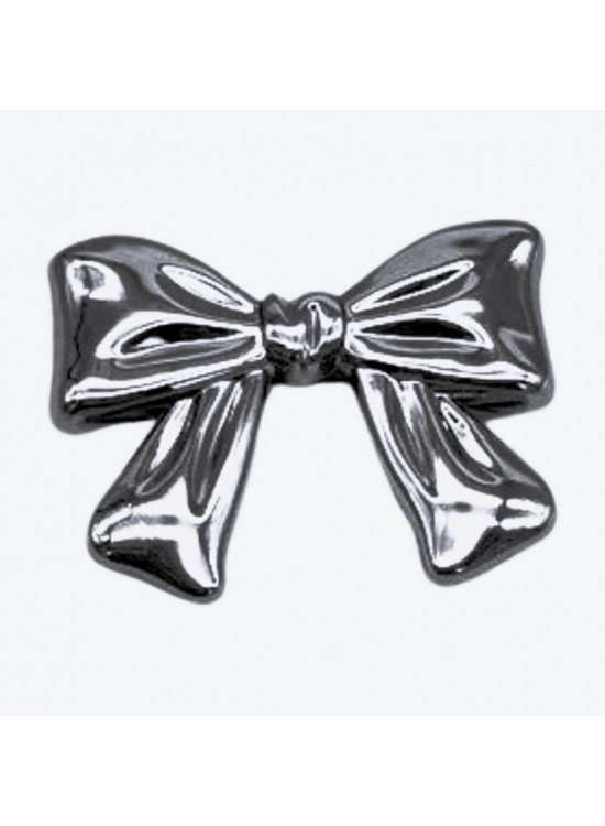 Çanta Aksesuar 6x5 cm Kurdele Model Plaka Süs Gümüş Renk