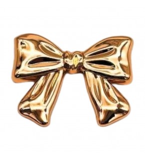 Çanta Aksesuar 6x5 cm Kurdele Model Plaka Süs Light Gold Renk