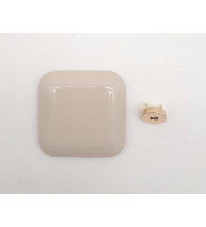 Çanta Aksesuar 7 cm Kare Akrilikli Bej Renk Light Gold Mıknatıslı Kilit