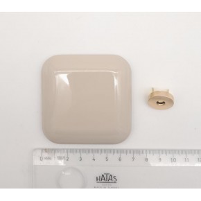 Çanta Aksesuar 7 cm Kare Akrilikli Bej Renk Light Gold Mıknatıslı Kilit