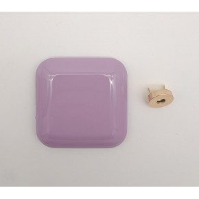 Çanta Aksesuar 7 cm Kare Akrilikli Lila Renk Light Gold Mıknatıslı Kilit
