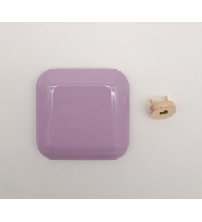 Çanta Aksesuar 7 cm Kare Akrilikli Lila Renk Light Gold Mıknatıslı Kilit