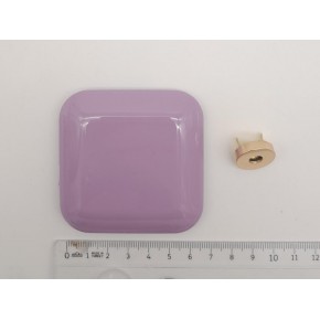 Çanta Aksesuar 7 cm Kare Akrilikli Lila Renk Light Gold Mıknatıslı Kilit