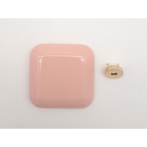 Çanta Aksesuar 7 cm Kare Akrilikli Pudra Renk Light Gold Mıknatıslı Kilit
