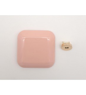 Çanta Aksesuar 7 cm Kare Akrilikli Pudra Renk Light Gold Mıknatıslı Kilit