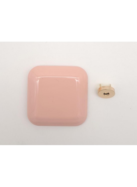 Çanta Aksesuar 7 cm Kare Akrilikli Pudra Renk Light Gold Mıknatıslı Kilit