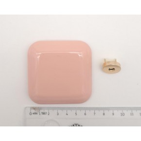 Çanta Aksesuar 7 cm Kare Akrilikli Pudra Renk Light Gold Mıknatıslı Kilit