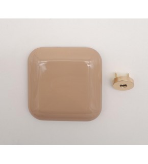 Çanta Aksesuar 7 cm Kare Akrilikli Sütlü Kahve Renk Light Gold Mıknatıslı Kilit