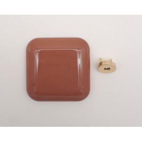 Çanta Aksesuar 7 cm Kare Akrilikli Taba Renk Light Gold Mıknatıslı Kilit