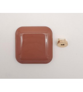 Çanta Aksesuar 7 cm Kare Akrilikli Taba Renk Light Gold Mıknatıslı Kilit