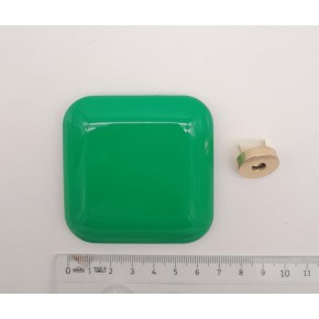 Çanta Aksesuar 7 cm Kare Akrilikli Yeşil Renk Light Gold Mıknatıslı Kilit