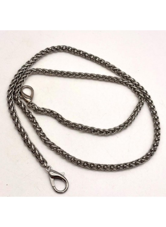 Çanta Aksesuar 70 cm 5 Mm Örgü Model  Gümüş Renk Çanta Zinciri