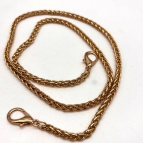 Çanta Aksesuar 70 cm 5 Mm Örgü Model  Light Gold Renk Çanta Zinciri