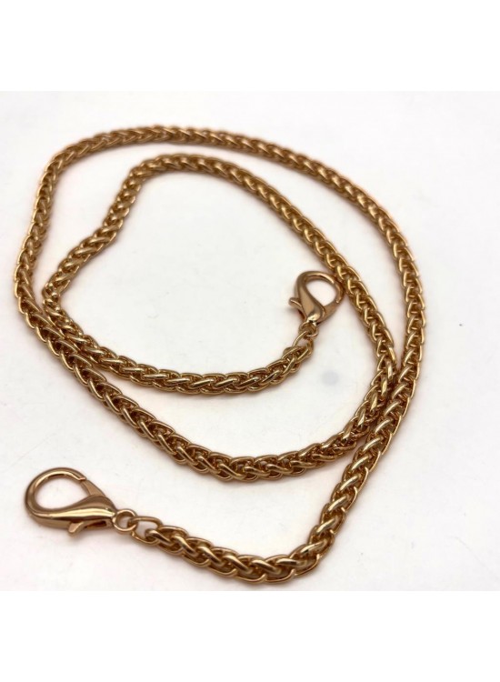 Çanta Aksesuar 70 cm 5 Mm Örgü Model  Light Gold Renk Çanta Zinciri