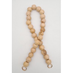 Çanta Aksesuar 70 Cm Ahşap Boncuklu Sap Light Gold Metalli