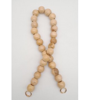 Çanta Aksesuar 70 Cm Ahşap Boncuklu Sap Light Gold Metalli