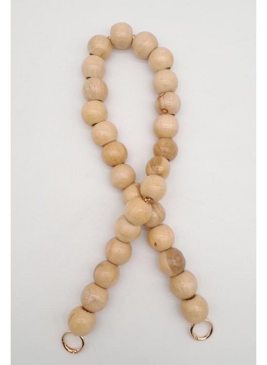 Çanta Aksesuar 70 Cm Ahşap Boncuklu Sap Light Gold Metalli Çanta Aksesuar 70 Cm Ahşap Boncuklu Sap Light Gold Metalli