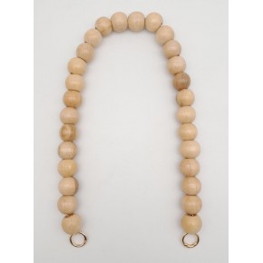 Çanta Aksesuar 70 Cm Ahşap Boncuklu Sap Light Gold Metalli