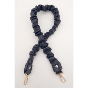 Çanta Aksesuar 70 cm Büzgü Model Suni Deri Lacivert Renk Çanta Sapı Light Gold Metalli