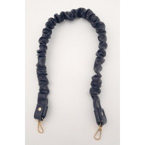 Çanta Aksesuar 70 cm Büzgü Model Suni Deri Lacivert Renk Çanta Sapı Light Gold Metalli