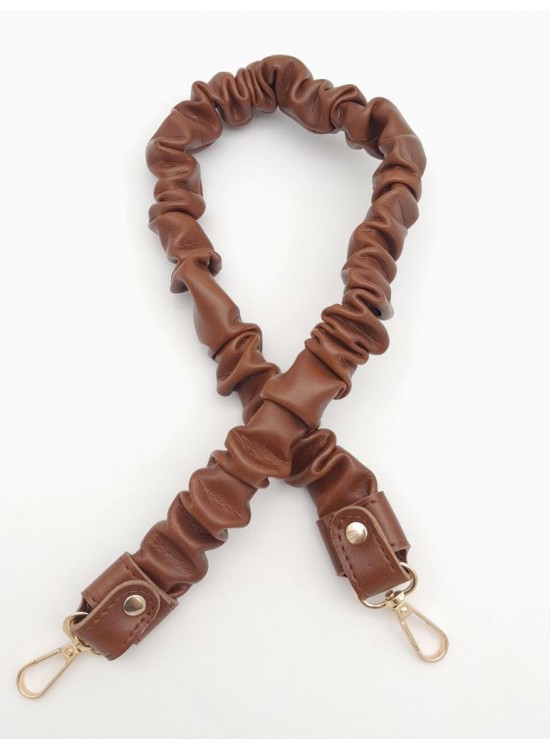 Çanta Aksesuar 70 cm Büzgü Model Suni Deri Taba Renk Çanta Sapı Light Gold Metalli