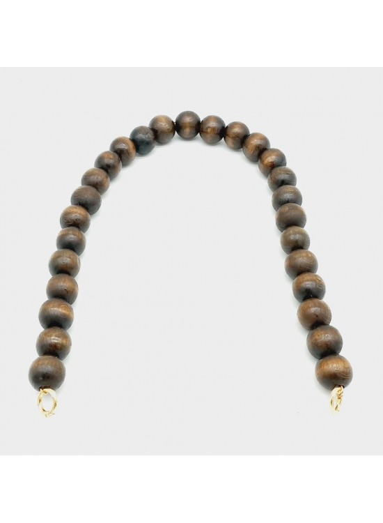 Çanta Aksesuar 70 Cm Koyu Renk Ahşap Boncuklu Sap