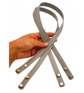 Çanta Aksesuar 70x1.8 cm Suni Deri Açık Gri Renk Vidalı Çanta Sapı