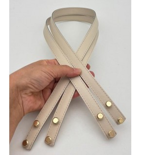 Çanta Aksesuar 70x1.8 cm Suni Deri Bej Renk Vidalı Çanta Sapı