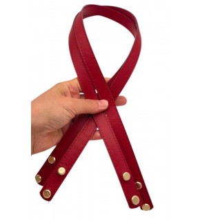 Çanta Aksesuar 70x1.8 cm Suni Deri Kırmızı Renk Vidalı Çanta Sapı