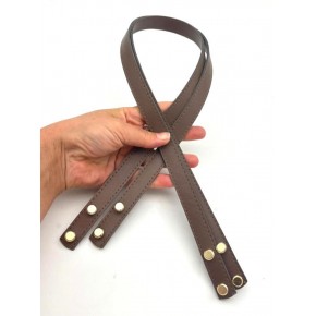 Çanta Aksesuar 70x1.8 cm Suni Deri Koyu Vizon Renk Vidalı Çanta Sapı