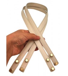 Çanta Aksesuar 70x1.8 cm Suni Deri Krem Renk Vidalı Çanta Sapı