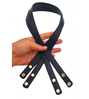 Çanta Aksesuar 70x1.8 cm Suni Deri Lacivert Renk Vidalı Çanta Sapı