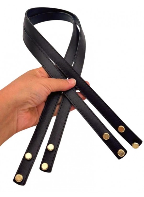 Çanta Aksesuar 70x1.8 cm Suni Deri Siyah Renk Vidalı Çanta Sapı