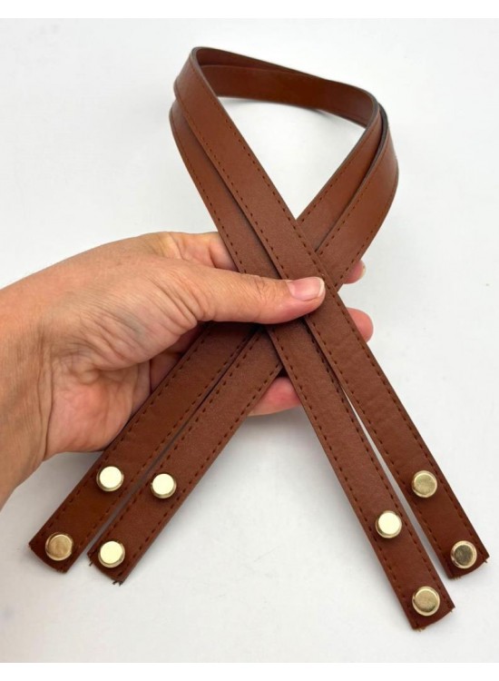 Çanta Aksesuar 70x1.8 cm Suni Deri Taba Renk Vidalı Çanta Sapı