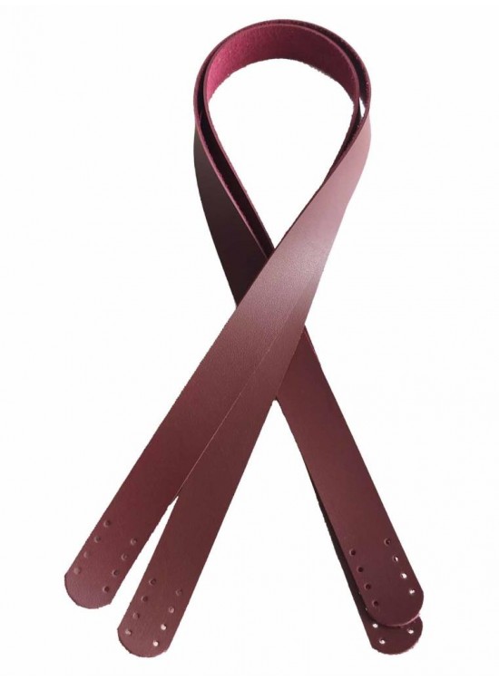 Çanta Aksesuar 70X2.4 Cm, Tek Kat Suni Deri Bordo Renk Çift Sap