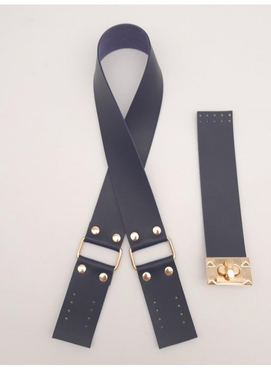 Çanta Aksesuar 70x4 cm Suni Deri Çanta Saplı Kapaklı Lacivert Çanta Seti Light Gold Metalli Çanta Aksesuar 70x4 cm Suni Deri Çanta Saplı Kapaklı Lacivert Çanta Seti Light Gold Metalli