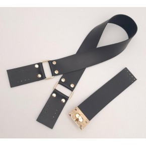 Çanta Aksesuar 70x4 cm Suni Deri Çanta Saplı Kapaklı Siyah Çanta Seti Light Gold Metalli