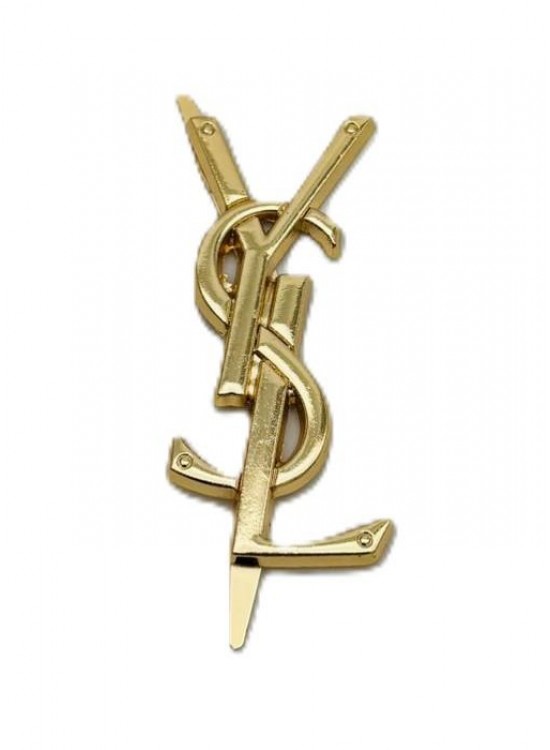 Çanta Aksesuar 7X3 Cm Gold YSL Metal Plaka Etiket Süs